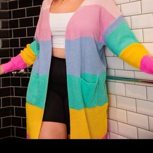 SHEIN Colorful Long Cardigan